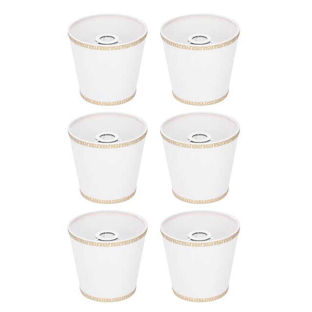 Set Mit 6 Stofflampenschirmen Im Europäischen Stil Für Kronleuchter Und Wandleuchten Mit E14-rundfassung