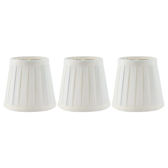 Set Mit 3 E14-kerzensteckern Aus Weißem Stoff, 12 X 11 X 8 Cm, Zur Dekoration Von Hotels, Bars Oder Bibliotheken