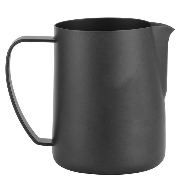 Mattschwarzer Latte-becher Aus Edelstahl 304 Zum Aufschäumen Von Milch Und Kaffee Mit Schwanenmotiv, 600 Ml