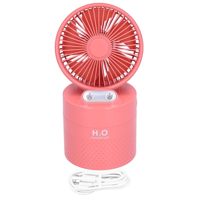 4000-mah-doppelnebel-luftbefeuchter-ventilator, Usb-aufladbar, Kühlspray Für Schlafzimmer, Rot
