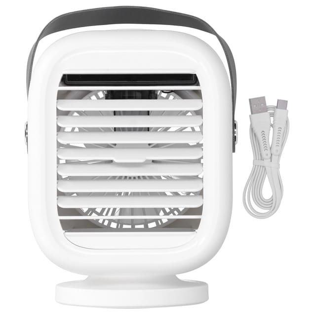 Luftkühler Mit Luftbefeuchter, 190 Ml, Usb-ladefunktion, 120°-oszillationsventilator, Weiß, Für Zuhause Und Büro