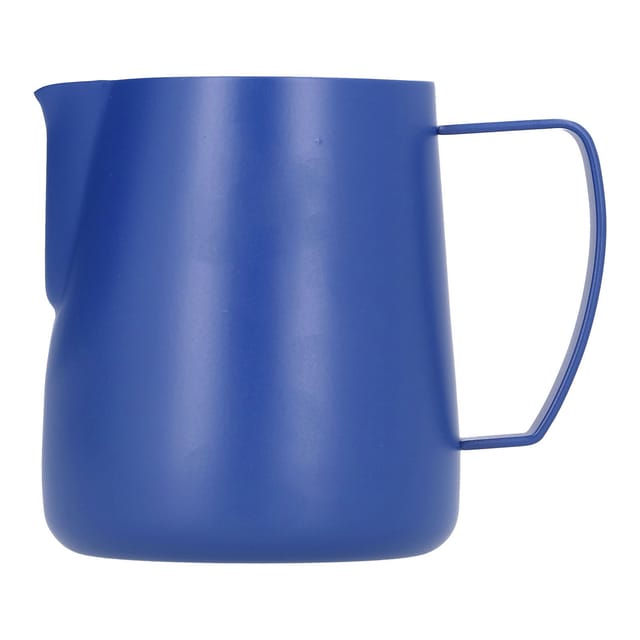 Dunkelblauer Milchkännchen Aus Edelstahl 304 Für Latte Art, Tropffrei, 400 Ml