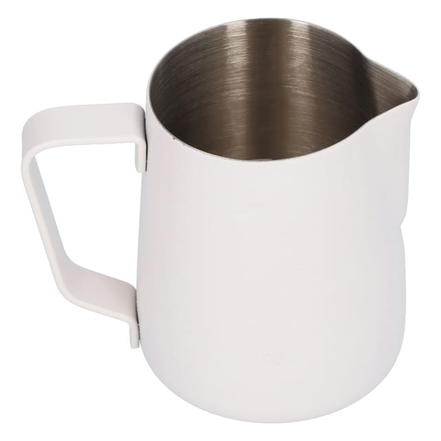 Weißer Milchkrug Aus Edelstahl 304, 350 Ml, Mit Skala Zum Aufschäumen Von Milch In Der Küche