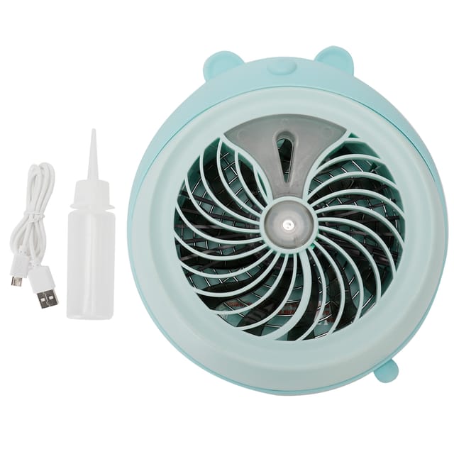 Niedlicher Mini-tischventilator Mit Sprühfunktion Für Homeoffice, Blauer Bär