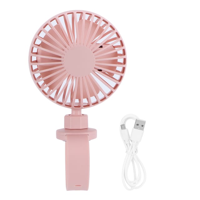 Mini-ventilator, Tragbar, Usb-aufladbar, Mit Komfortabler Handschlaufe Für Drinnen Und Draußen, Für Reisen, Pink