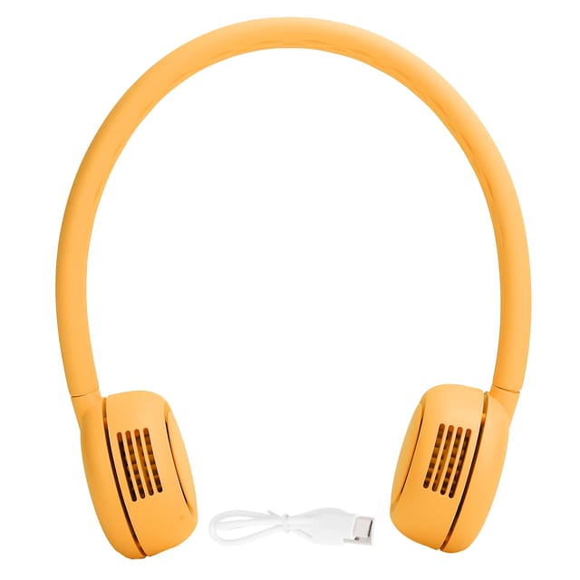 Verstellbarer, Wiederaufladbarer, Geräuscharmer Nackenventilator Ohne Rotorblätter, Per Usb Aufladbar, Für Sport, Zuhause, Schule Und Outdoor-aktivitäten, Gelb, 2000 Mah
