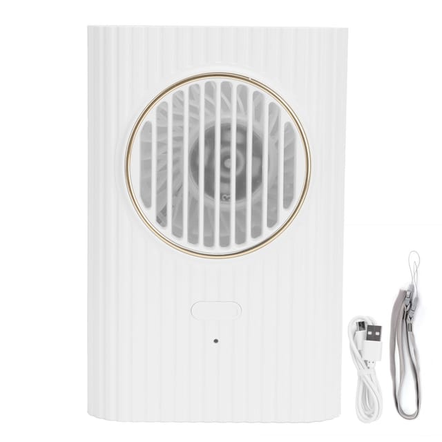 Mini-tischventilator, Tragbar, Usb-aufladbar, Für Nacken- Oder Handgebrauch, Weiß