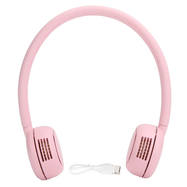 Tragbarer, Leiser, Verstellbarer, Per Usb Aufladbarer, Klingenloser Nackenventilator Für Zuhause, Schule Und Outdoor-aktivitäten, Pink, 2000 Mah