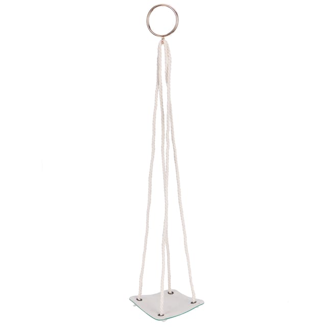 Pflanzenhänger Aus Pu-leder Und Baumwollseil Mit Sockel, Für Den Garten, Grün, 10 Cm