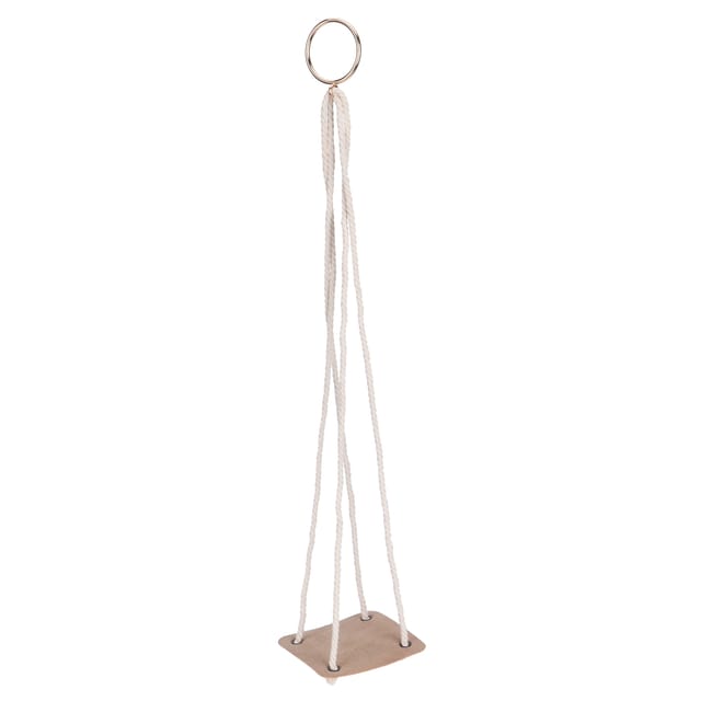 Pflanzenhänger Aus Baumwollkordel Und Pu-leder Für Blumentöpfe, 10 Cm, Gelb