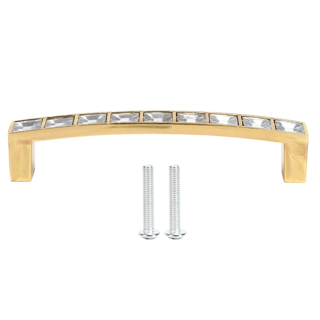 Moderner, 96 Mm Großer Schubladengriff Aus Zinkgold Mit Kristall-diamant-doppelloch Für Schränke, Kommoden, Küchenmöbel Und Badezimmermöbel.