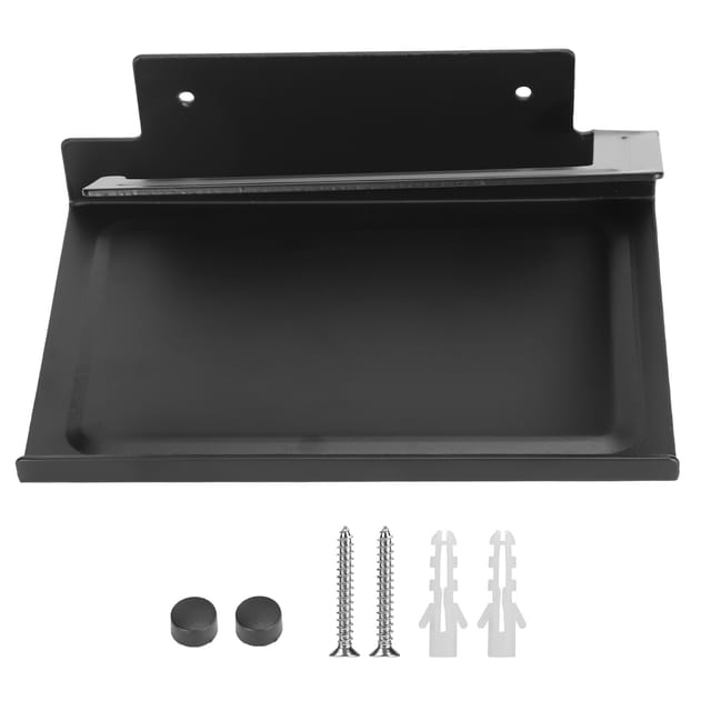 Wandmontierter Toilettenpapierhalter Mit Ablage Und Telefonhalterung Aus Gebürstetem Schwarzem Aluminium Für Das Badezimmer