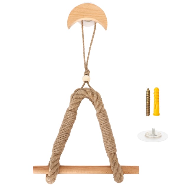 Designer-toilettenpapierhalter Aus Hanfseil Und Einem Mondförmigen Holzstab Für Das Badezimmer, Mehrfarbiger Handtuchhalter