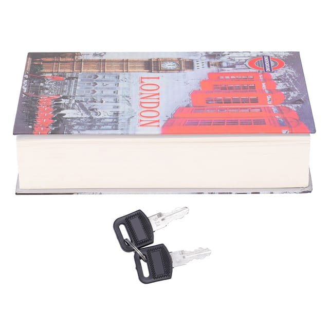 Unauffälliger Safe In Form Eines Nachgebildeten Buches, Abschließbare Box Zur Aufbewahrung Von Geld, Münzen Und Karten Mit Schlüsseln.