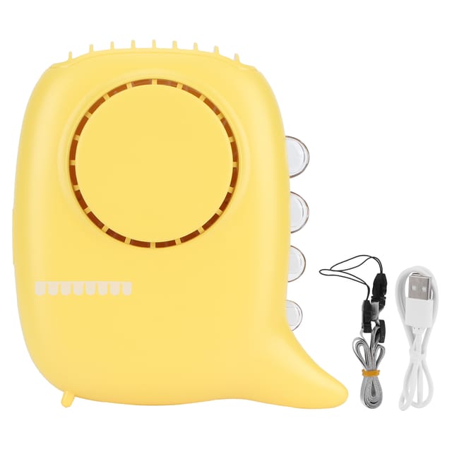 Tragbarer Mini-nackenventilator Mit Usb-ladefunktion Und 3 Geschwindigkeitsstufen, Gelb