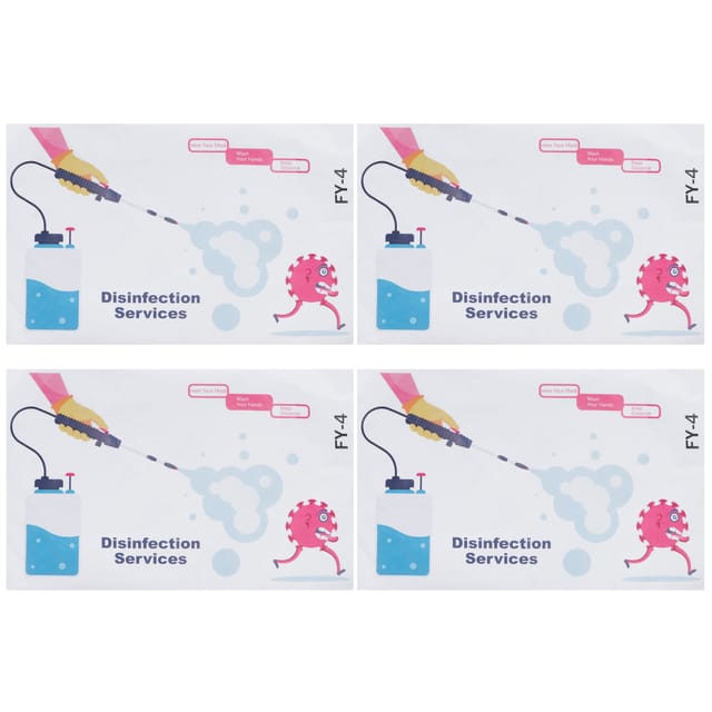 Set Mit 4 Sicherheitswarnaufklebern In Englischer Sprache Für Schaufensterwerbung, Pvc, 40 X 25,3 Cm