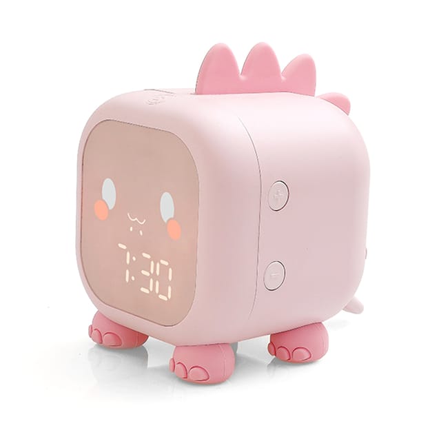 Niedlicher Dinosaurier-kinderwecker Mit Digitaler Uhr Fürs Babyzimmer – Wecker Und Nachtlicht Mit Lichttherapiefunktion.