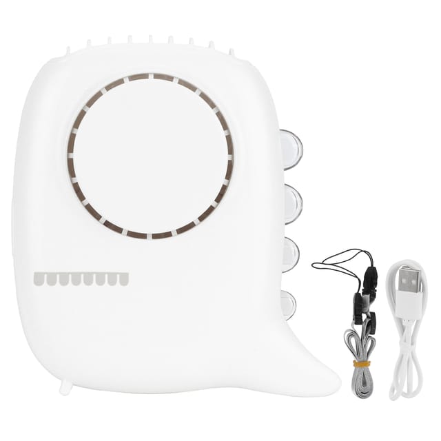 Mini-nackenventilator, Tragbar, 3 Geschwindigkeitsstufen, Usb-aufladbar, Weiß