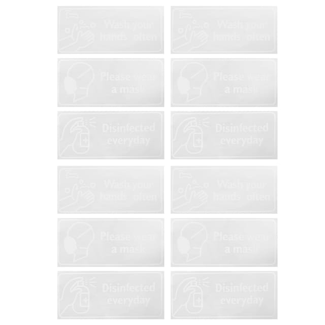 Set Mit 4 Warnaufklebern In Englischer Sprache, Sicherheitsmarkierungen, Pvc, 26 X 12 Cm, Für Wände, Schaufenster Und Öffentliche Plätze