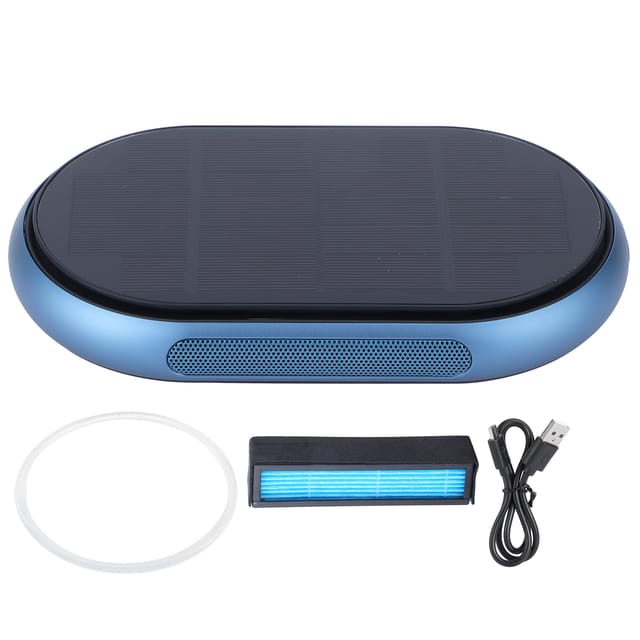 Blauer, Solarbetriebener Luftreiniger Aus Aluminiumlegierung Mit Usb-ladefunktion, Luftreiniger Für Auto, Zuhause, Wohnzimmer