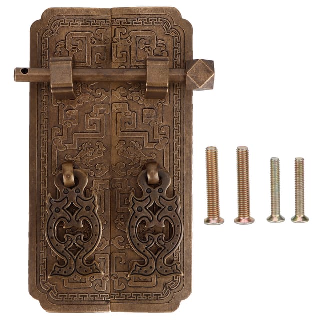 Set Aus 2 Chinesischen Türgriffen Aus Kupfer Im Antik-stil Für Möbel Und Schränke.
