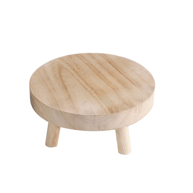 Vintage-pflanzenregal/hocker Aus Holz Für Wohnzimmer, Balkon Oder Büro Naturholz Maße: 14 X 9 Cm Beinhöhe: 6 Cm