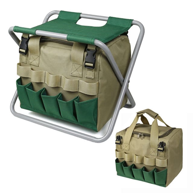Klappbarer Gartenhocker Mit Abnehmbarer Aufbewahrungstasche Aus Segeltuch, Multifunktionaler Gerätesitz Für Camping, Angeln Und Naturerkundungen