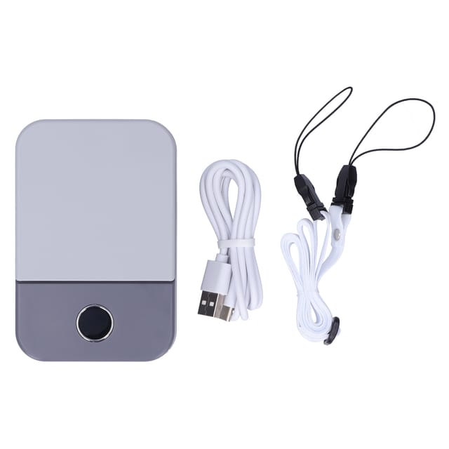 Tragbarer Elektrischer Ventilator Mit Digitaler Led-anzeige, Usb-ladefunktion, Zum Umhängen, Für Den Innen- Und Außenbereich, Marineblau