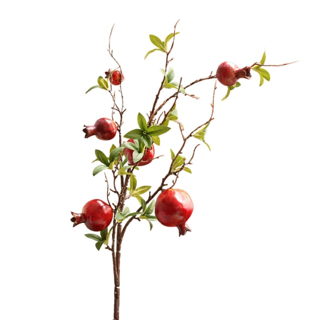 Künstliche Granatapfelstiele Aus Kunststoffseide Und Draht, 6 Realistische Künstliche Fruchtköpfe Für Vase, Heimdekoration, Party, Orange