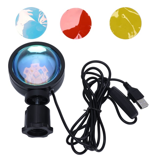 4-in-1 Usb-led-sonnenuntergangsprojektionslampe, 180° Drehbarer Projektor, Schlafzimmerdekoration