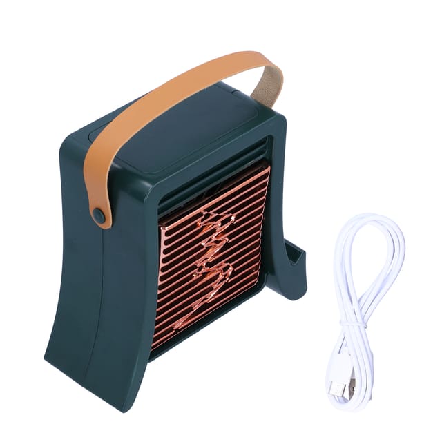 Tragbarer Ventilator Mit Led-nebellicht, Usb-ladefunktion, Für Wohn- Und Esszimmer, Grün