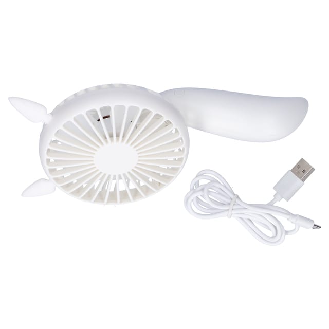 Mini-tragbarer, Weißer, Wiederaufladbarer Usb-ventilator Mit 180° Öffnungswinkel Für Den Bürogebrauch