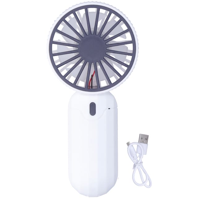 Mini-taschenventilator Mit 3 Geschwindigkeitsstufen, Usb-aufladbar, Für Drinnen Und Draußen, Reisen, Picknicks, Weiß