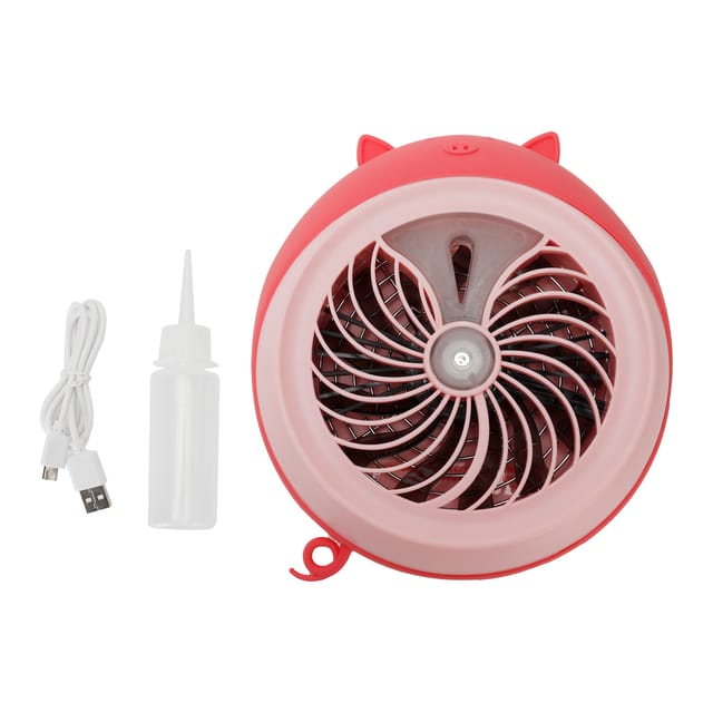 Niedlicher, Tragbarer Mini-tischventilator Mit Luftbefeuchter, Rosa Schweinchen-design, Für Zuhause Oder Büro