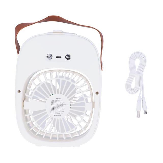 Verstellbarer, Tragbarer Ventilator Mit Vernebelungsfunktion Und Luftbefeuchter Für Zuhause, Draußen, Studentenwohnheim, Weiß