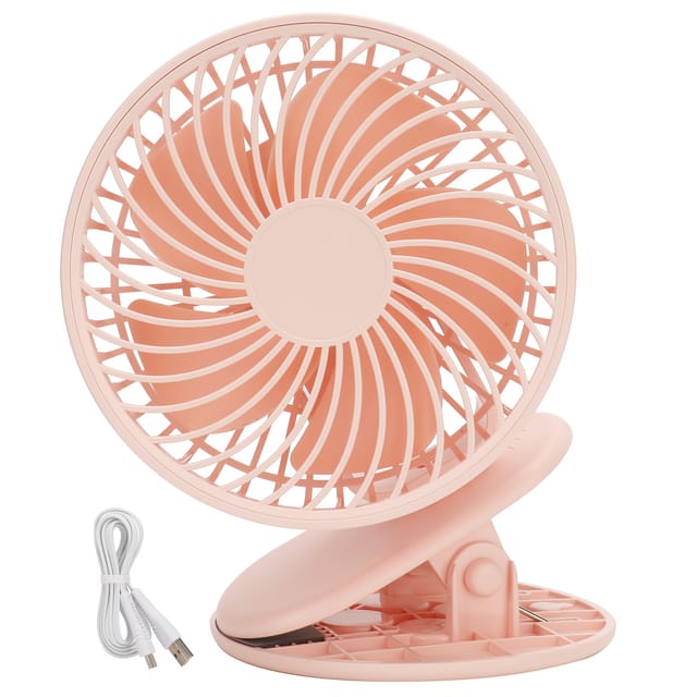 Mini-tischventilator Mit 3 Geschwindigkeitsstufen Und Clip Für Zuhause, Büro, Schlafzimmer, Rosa
