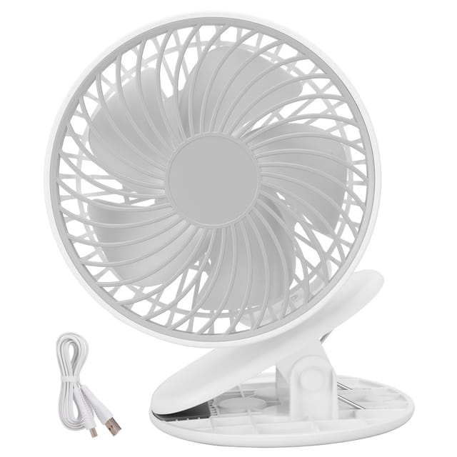 Mini-tischventilator Mit 3 Geschwindigkeitsstufen Und Klemme Für Zuhause, Büro Und Schlafzimmer, Weiß