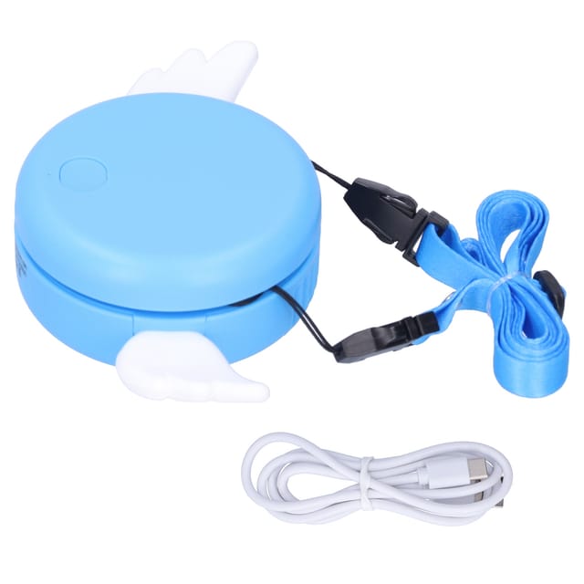 Verstellbarer, Klingenloser Elektrischer Ventilator Mit Tragbarer Usb-ladefunktion, Tragbar Um Den Hals, Für Den Einsatz Zu Hause Und Im Freien (blau)
