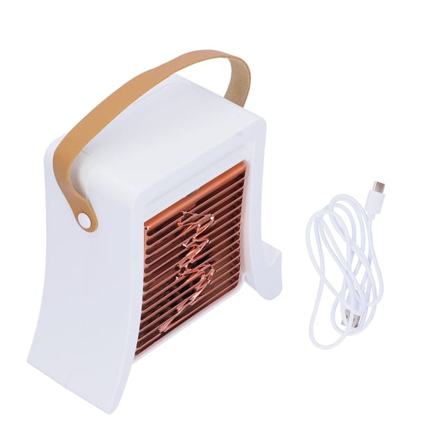 Tragbarer Ventilator Mit Led-sprühsystem, Usb-ladefunktion, Für Wohn-/esszimmer, Weiß