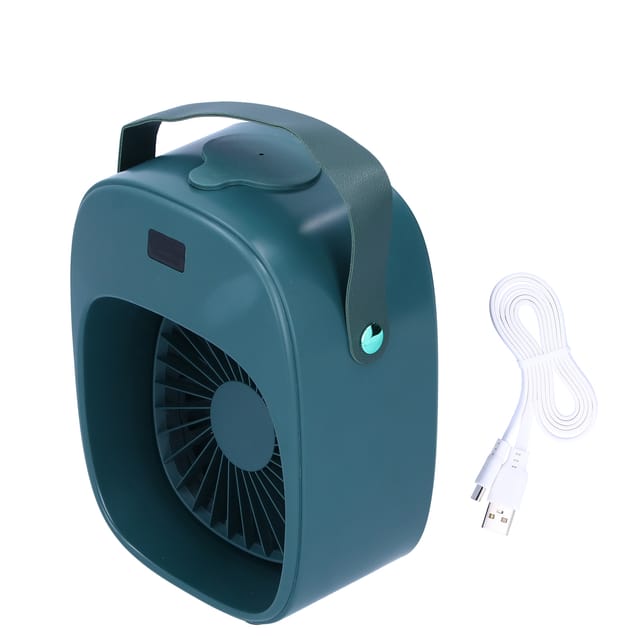 Tragbarer Elektrischer Ventilator Mit Einstellbarer Sprühfunktion Für Zuhause, Draußen, Studentenwohnheim, Grüne Umgebung