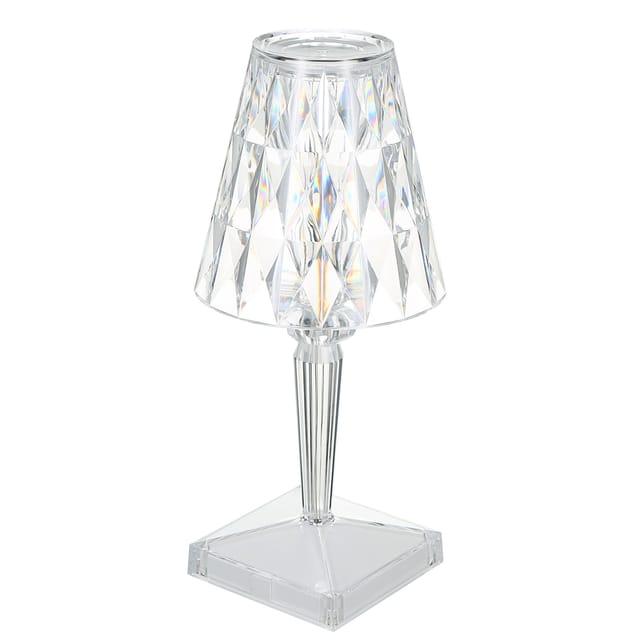 Nachttischlampe Aus Acryl In Diamantform, 3 Lichtfarben: Warmweiß, Neutralweiß, Kaltweiß, Helligkeit Einstellbar (10 Stufen), Usb-anschluss, Dekorative Schlafzimmerlampe