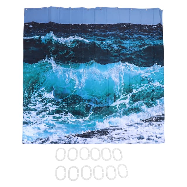 Wasserdichter Duschvorhang Mit 12 Ringen, 180 X 180 Cm, Für Badezimmer