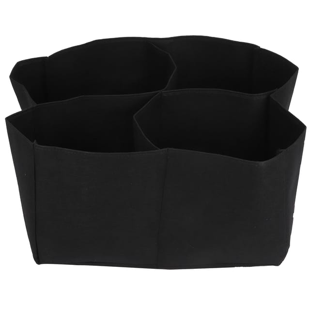 Schwarzer Filz-pflanzkasten 60x60x30 Cm Mit 4 Separaten Fächern Für Gemüsegarten, Balkon, Terrasse - 1 Pflanzbeutel