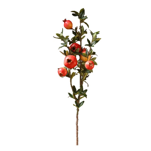 Künstlicher Granatapfelzweig, 80 Cm Groß, Realistischer Schaumstoff, Für Heim- Und Hoteldekoration, Rosarot