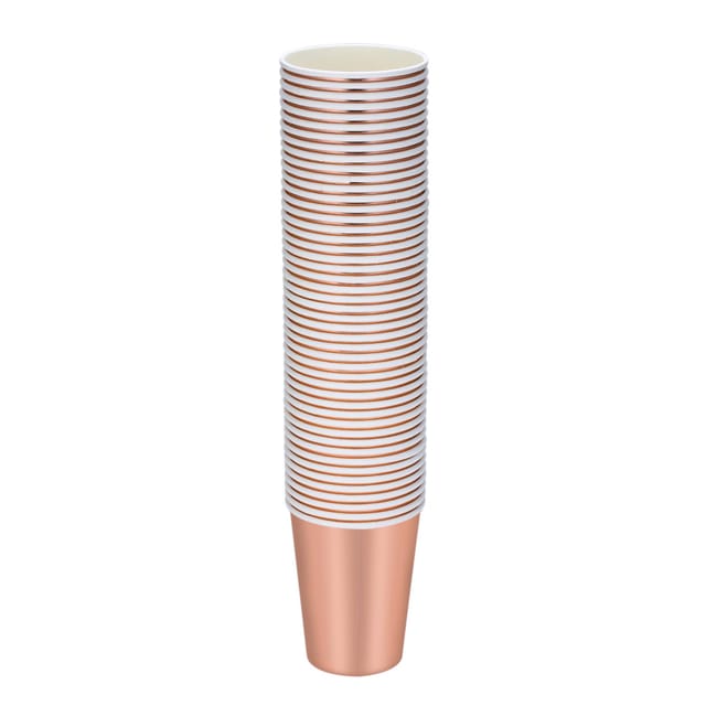 139-teiliges Roségoldenes Papiergeschirr-set: 9-unzen-becher, 9-zoll-teller, 19,5-cm-strohhalme, Servietten, Popcornboxen Und Tischdecke Partyzubehör Für Geburtstage Und Hochzeiten