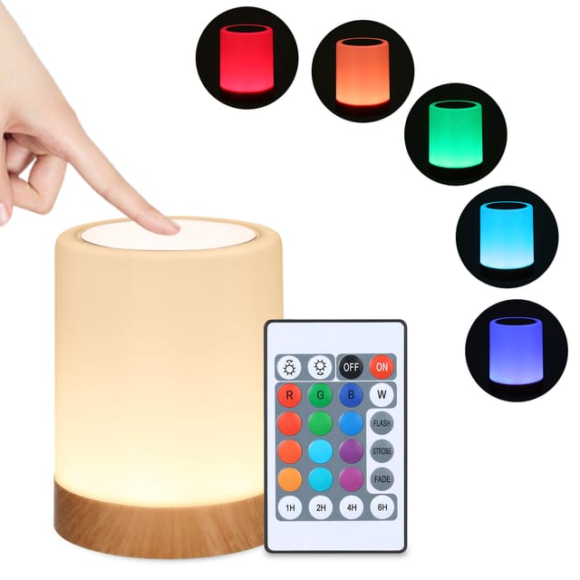 Touch-nachttischlampe Mit Fernbedienung, 13 Farben Und 3 Beleuchtungsmodi, Timer, Usb-aufladung, Dimmer, Tischlampe Für Wohnzimmer, Schlafzimmer, Büro