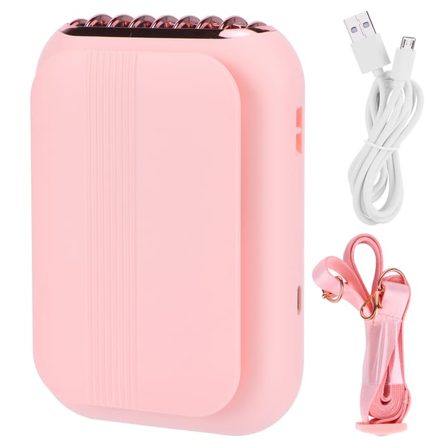 Tragbarer, Leiser, Per Usb Aufladbarer Nackenventilator, Tragbarer Elektrischer Ventilator Für Outdoor- Und Bürogebrauch, Rosa