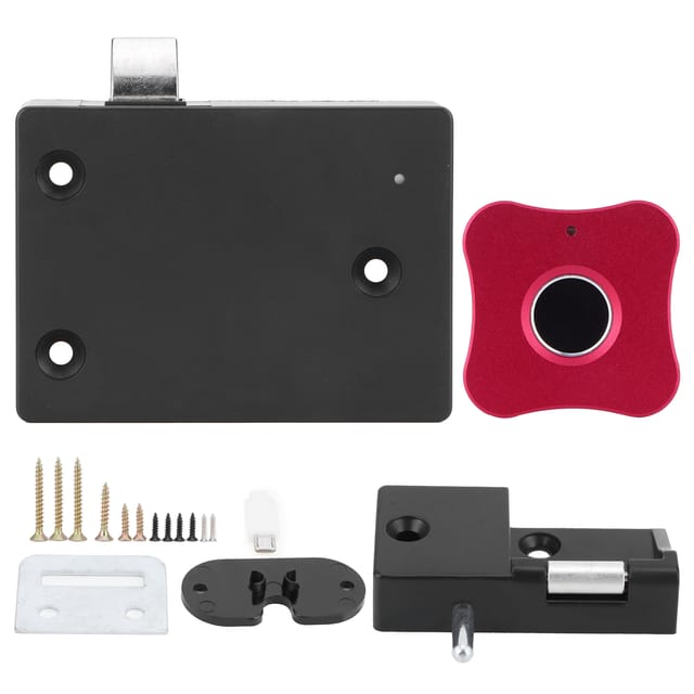 Intelligentes Fingerabdruckschloss Für Zuhause, Aluminiumlegierung, Für Möbel, Schublade, Kleines Elektrisches Schloss, Rote Blütenform