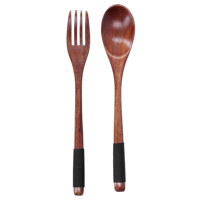 Nanmu Holzbesteckset Mit Löffel Und Gabel, Japanischer Stil, Küchen- Und Picknickbesteck