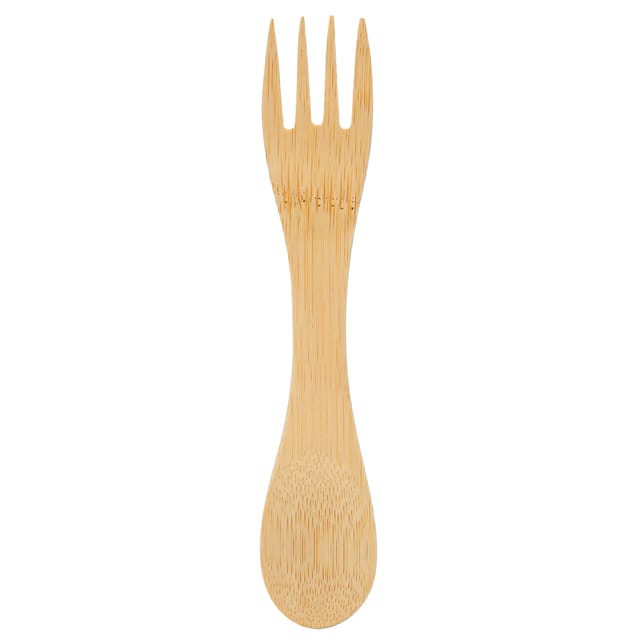 2-in-1 Bambuslöffel Und -gabel, Hitzebeständiges Küchenutensil Für Zuhause Und Restaurant (16,8 X 3 X 2,8 Cm)